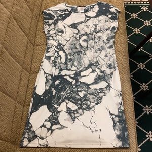 Mark white dress with grey design